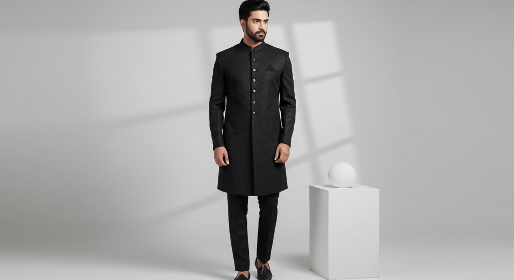 Black Sherwani For Men: Custom Made Collection Delivered in&nbsp;USA